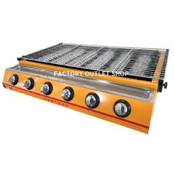 เตาปิ้งย่างใช้แก๊สไร้ควัน 6 หัวอินฟาเรด เตาปิ้ง เตาย่างใช้แก๊ส BBQ Oven