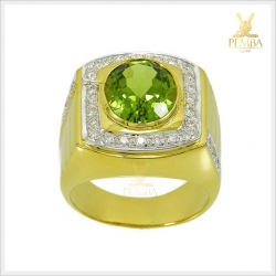 แหวนเพริดอต ทองแท้ เพชรแท้ เสริมอำนาจบารมี(สอบถามราคาได้ค่ะ)