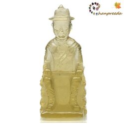 Carving Citrine พลอยซิทรินแกะสลัก รูปสมเด็จพระเจ้าตากสิน หนัก 22.91 กะรัต สีเหลืองอ่อน ความสะอาดมองตาเปล่าไม่มีตำหนิ แกะสลักสวย งานฝีมือ