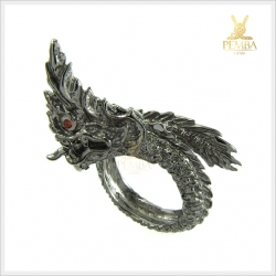 แหวนพญานาค แหวนนาคี เงินแท้925 ชุบดำ