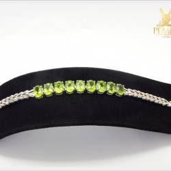 สร้อยข้อมือเพริดอต เงินแท้ ชุบทองคำขาว