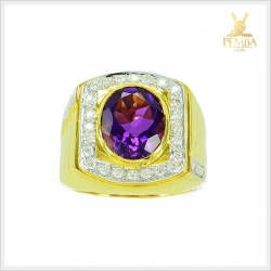 แหวนพลอยอเมทิสต์แท้ ทองแท้(สามารถสั่งทำได้ค่ะ)