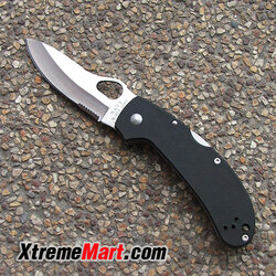 มีดพับ Navy K-615PS ใบกึ่งหยัก Pocket Folding Knife 440C Full Blade G10 Handle