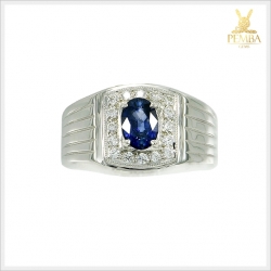 แหวนไพลินแท้ สีน้ำเงินเข้มสวยงาม สัญลักษณ์ของความร่ำรวย แหวนพลอยแท้