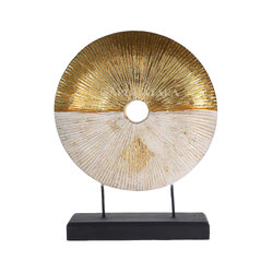 ไม้แกะสลักทรงกลม (สีทอง-ขาว) สูง 18 นิ้ว