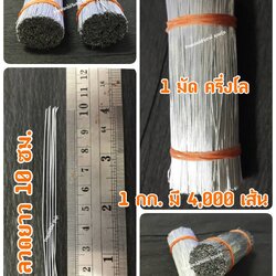 ลวดตัด ลวด เบอร์ 24 ลวดทำดอกไม้จันทน์ ลวดยาว 10 ซม. ใช้ทำก้านดอกไม้จันทน์