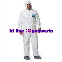 พร้อมส่ง DUPONG เนื้อหนาชุดป้องกันสยามสีสเปรย์ระบายอากาศที่มีประสิทธิภาพสูงชุดป้องกันฝุ่นสารเคมีของเหลวสาดชุดป้องกันไฟฟ้าสถิตย์ใช้แล้วทิ้ง QC6303007 สีขาว L-2XL