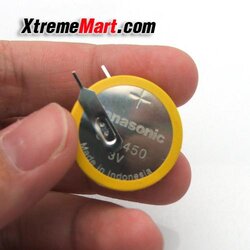 แบตเตอรี่ Panasonic 3V CR2450 (มีขา) สำหรับใส่เครื่องจักร เครื่อง PLC (ก้อนละ)