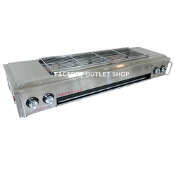 เตาย่างแก๊ส 4 หัว เตาปิ้งย่างสเตนเลสหนา เตาย่างไร้ควันสเตนเลส เตาย่างอินฟาเรด เตาปิ้งหมู เตาบาร์บีคิว 4 Stove Gas BBQ Griddle