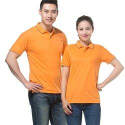 P6012001 เสื้อฟอร์มพนักงาน เสื้อยืดปกโปโล เสื้อโปโลสีส้ม P6012001