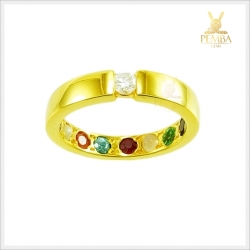 แหวนนพเก้า ทองแท้ ฝังใต้ท้องแหวนเก๋ๆ (สามารถสั่งทำได้ค่ะ)