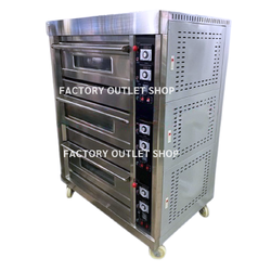 เตาอบแก๊สคุมด้วยไฟฟ้า 3 ชั้น 6 ถาด Gas Oven Electric Control 3 tiers 6 trays