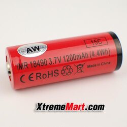 แบตเตอรี่ AW IMR 18490-18500 1200mAh 3.7V