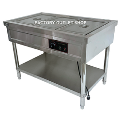 เคาเตอร์อุ่นอาหารไฟฟ้า 3 ช่อง มีขาตั้ง ตู้อุ่นข้าวแกง ตู้โชว์อุ่นข้าวแกง Bain Marie 3 holes