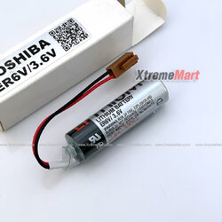 แบตเตอรี่ TOSHIBA ER6V/3.6V 2400mAh ขั้วน้ำตาล Lithium PLC Industrial Battery (ก้อนละ)