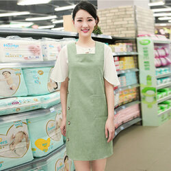 ผ้ากันเปื้อนสไตล์ญี่ปุ่น ซุปเปอร์มาร์เก็ต เสื้อกั๊กผ้ากันเปื้อน ร้านเสริมสวย YU6510002 สีภาพ ขนาดเดียว