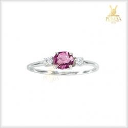 แหวนพิงค์ทัวร์มาลีนแท้ ของมันต้องมีติดนิ้ว เงินแท้925 แหวนพลอยแท้