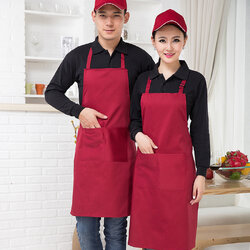 ผ้ากันเปื้อนพนักงานเสิรฟร้านกาแฟ ร้านอาหาร แบบเต็มตัว สายปรับได้ K6606008 สีภาพ ขนาดเดียว