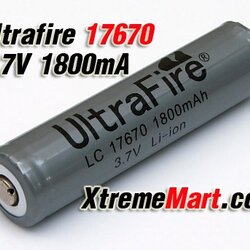 แบตเตอรี่ชาร์จ Li-ion Ultrafire 17670 3.7V 1800mA มีวงจร Protect