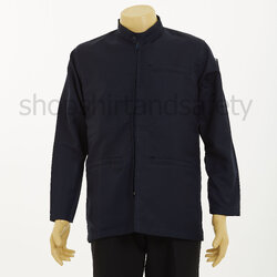 เสื้อแมสเซ็นเจอร์แขนยาวผ้าลีวายคอจีนสีกรมท่า