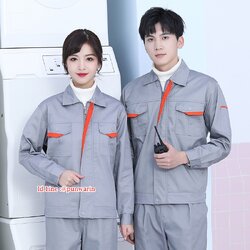 ชุดฟอร์มพนักงานช่างวิศวกรรม ช่างไฟฟ้า ช่างประปา ช่างยนตร์ ช่างกลโรงงาน ช่างก่อสร้างแขนยาว M6308004 สีภาพ S-4XL