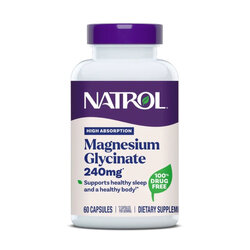 แมกนีเซียมชนิดเม็ดสำหรับผู้ใหญ่ NATROL High Absorption Magnesium Glycinate 240mg