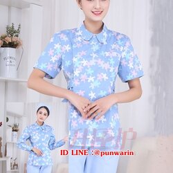 ชุดฟอร์มพนักงานสำเร็จรูป ชุดหมอผ่าตัด ชุดพยาบาลห้องผ่าตัด TK6304004 สีภาพ S-3XL