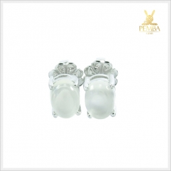 ต่างหูมุกดาหาร ต่างหูมูนสโตน เงินแท้