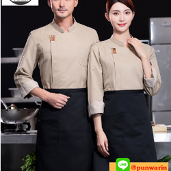 เสื้อเชฟ เสื้อพ่อครัว เสื้อแม่ครัว เสื้อพนักงานทำอาหาร เสื้อกุ๊ก SKU-03263 สภาพ M-4XL