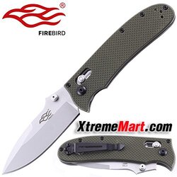 มีดพับ GANZO G704-G Stainless Steel Foldable Wilderness Survival Knife (ด้ามเขียว)