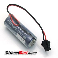 แบตเตอรี่ Maxell CR17450 3V 2600mah PLC lithium Battery Batteries with plug (ขั้วสีดำ)