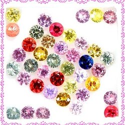 *Special*พลอยแฟนซีกลมก้นเพชร ขนาด 3 มิล จำนวน 40 เม็ด หนัก 5.52 กะรัต หลากหลายสีผสมกัน หรือ Multi color เนื้อใสสะอาดไม่มีตำหนิ