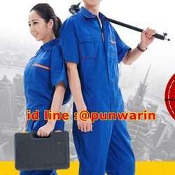 ชุดหมีช่างวิศวกรรมช่างไฟฟ้าอุตาสาหกรรมช่างก่อสร้างช่างประปา B6303001 ฟ้า เทา S-4XL