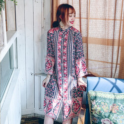 ชุดเดรสโมฮีเมียนเย็บปักถักร้อย ชุดเนปาลชาติพันธ์ุ ชุดเที่ยวโมฮีเมียน ้HI6310006 สีภาพ S-XL