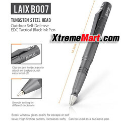 Tactical Pen LAIX B007 Tactical Survival Ballpoint Pen Tungsten Steel Pen Point Multi-function Self-defense Pen (สีเทา)