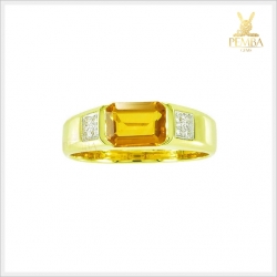 แหวนบุษราคัมแท้ ทรงสี่เหลี่ยม ดีไซน์เรียบๆ ดูดีมีสไตล์(สินค้าสั่งทำสอบถามราคาค่ะ)