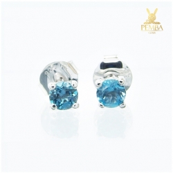 ต่างหูลอนดอนบลูโทปาส เงินแท้ ต่างหูพลอยแท้