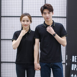 เสื้อฟอร์มพนักงาน เสื้อยืดปกโปโล เสื้อโปโลสีดำ P6012003