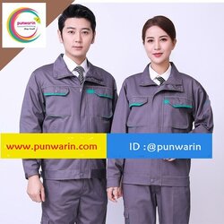 ชุดช่างวิศวกรรมช่างไฟฟ้าอุตาสาหกรรมช่างไฟฟ้า ช่างก่อสร้าง แขนยาว เนื้อหนา M6410002 สีภาพ S-4XL