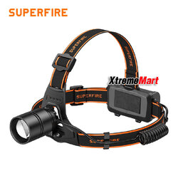 ไฟฉายคาดหัว Superfire รุ่น HL70 สว่าง 500 ลูเมน มี 5 โหมด แสงขาว พร้อมสายชาร์จ Micro USB และแบตเตอรี่ชาร์จ 2ก้อน (ชุดละ)