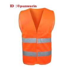 เสื้อกั๊กสะท้อนแสงก่อสร้างเสื้อตาข่ายคนงานเรืองแสงสีเหลืองกลางคืนการจราจรขี่จักรยานเสื้อผ้าความปลอดภัยสถานที่ก่อสร้างเสื้อผ้าสะท้อนแสง UK6402010 เขียว ส้ม ฟรี