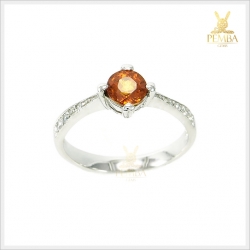 แหวนเพทายเหลือง สีเหลืองทองโดดเด่นสะดุดตา เงินแท้925 แหวนพลอยแท้