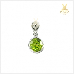 จี้เพริดอตแท้ เงินแท้ ชุบทองคำขาว