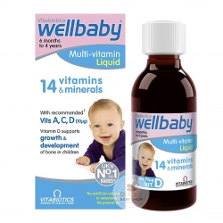 วิตามินรวมสำหรับทารกและเด็กเล็ก VitaBiotics WellBaby Multi-Vitamin Liquid with VIT.D