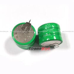 ถ่านกระดุมมีขา 3.6V 250mAh NI-MH Ni MH Batteries With 2-Pins Rechargeable Button Cell Battery for Clock memory (ชิ้นละ)