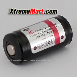 แบตเตอรี่ AW 16340 R123A Li-Ion 3.7V 750mA มีวงจรป้องกัน