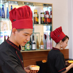 หมวกเชฟ หมวกพ่อครัว หมวกแม่ครัว หมวกพนักงานเสริฟ หมวกทรงสูง A6807001 สีภาพ ONE SIZE