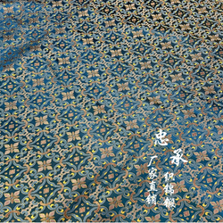 ผ้ายกดอกซ่งโบราณ ผ้ายกดอกระดับไฮเอนด์ เสื้อกั๊ก เสื้อคลุม ชุดประจำชาติ ผ้าทำมือ ผ้าลายนกยูงสีฟ้า SKU-03523 สีภาพ เมตร