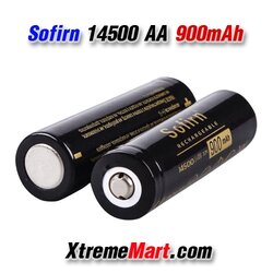 แบตเตอรี่ชาร์จ Sofirn 14500(AA) 900 mAh 3.7 V Li - Ion แบตเตอรี่ (ก้อนละ)