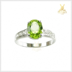 แหวนเพริดอตแท้ เพิ่มอำนาจยิ่งใหญ่ดังราชสีห์ เงินแท้925 แหวนพลอยแท้